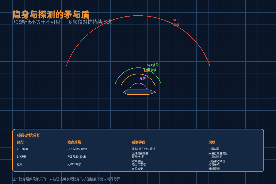 隐身与探测的矛与盾多频段对抗图