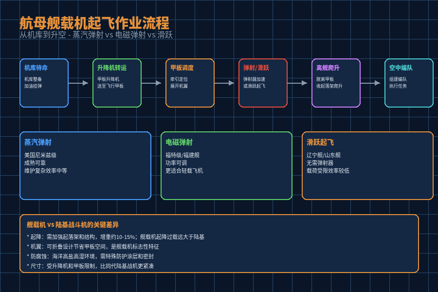航母舰载机起飞作业流程